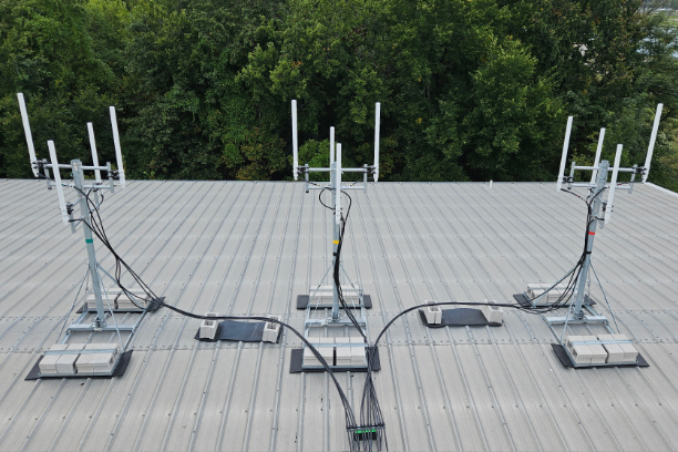 Cell sites on the roof in Olomouc, Czech Republic.